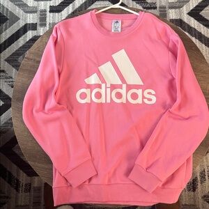 Adidas adult light Pink Long Sleeve crew sweatshirt
